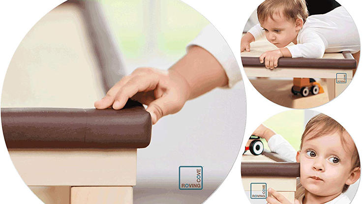 KidKusion 4-Piece Safety Corner Cushion, 4 Pack Black, Child